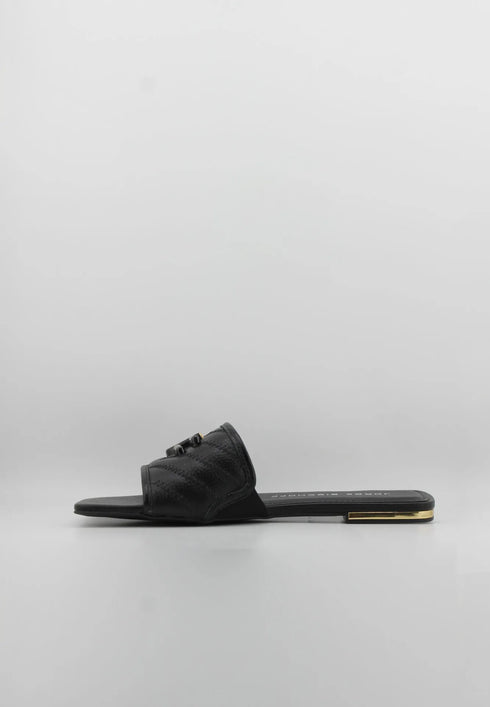 Jorge Bischoff Quilted Slide Sandals with Buckle